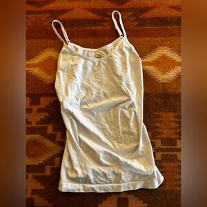 Ingrid & Isabel Maternity White Ribbed Camisole Tank with Adjustable Straps